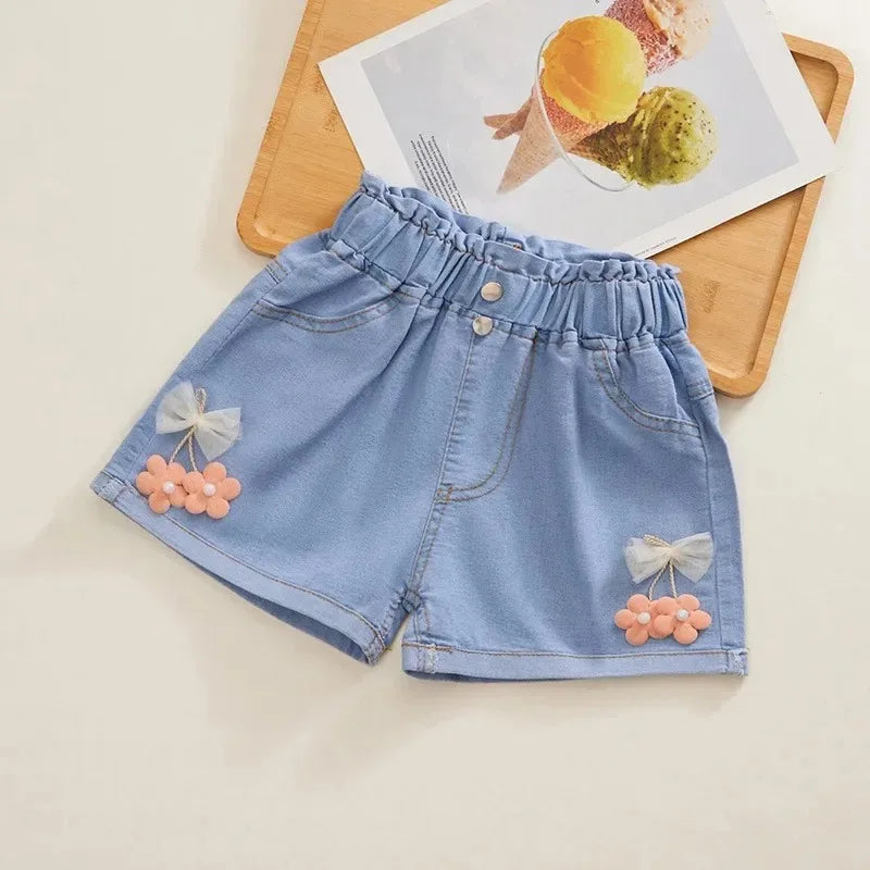 Baby Summer Cool, Cute Denim Clothing.   Shorts, Pants,  Jeans,  Clothes  for Children.   Girls Casual Short Trousers, Infant Bottoms