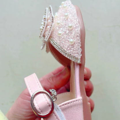 Spring and Summer Girls' Princess Shoes,  Sandals,  Flat  Kids Dresses Shoes with Pearl  for Kids and Teens