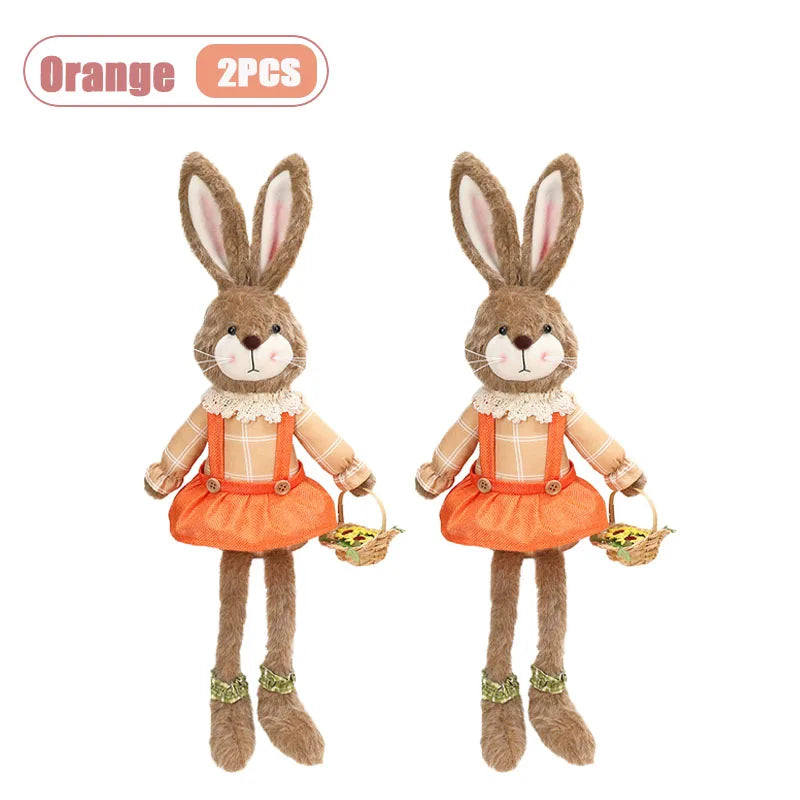 Easter Bunny Decor Fabric Craft. Cute Rabbit Figurine for Shelf Mantle Spring Home Decoration Table Centerpiece Ornament