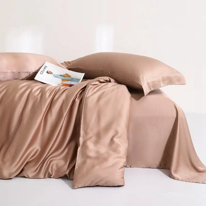 100%Lyocell Derived from Eucalyptus.  Solid Color  Bedding set Duvet cover and  Bed Sheet  with 2 Pillowcases.  Soft , Cooling , Twin /Double /Queen