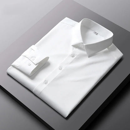 Men's Casual and Fashionable Long Sleeved Solid Shirt  in colors.  Non- Ironing and Wrinkle -Resistant for  Business