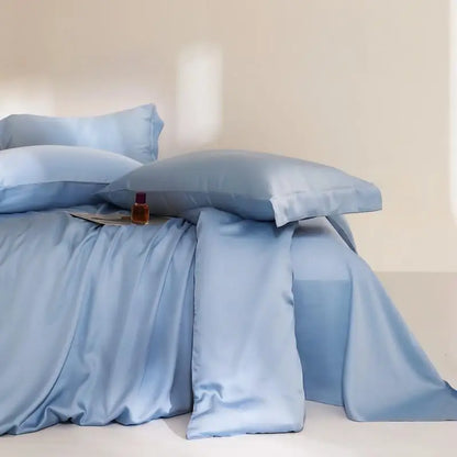 100%Lyocell Derived from Eucalyptus.  Solid Color  Bedding set Duvet cover and  Bed Sheet  with 2 Pillowcases.  Soft , Cooling , Twin /Double /Queen