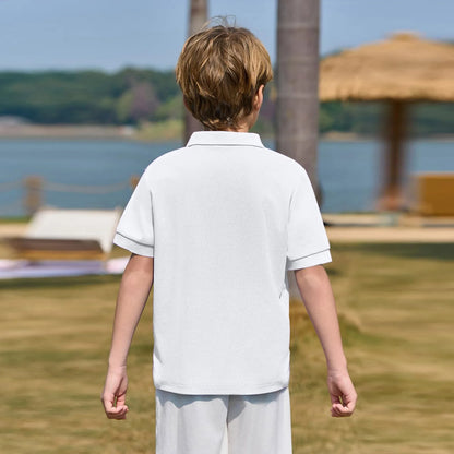 Boys Casual Polo Shirts Short Sleeve Shirt.   School Uniform Shirts For Kids 6-11y.  Great color choices.  All available but...."...time is a'wast'n"