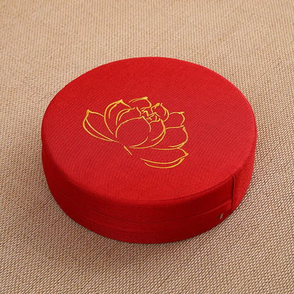 40X6CM Yoga Meditation Linen Cushion Hard Lotus Texture Meditation Cushion Backrest Pillow,   Removable Washable