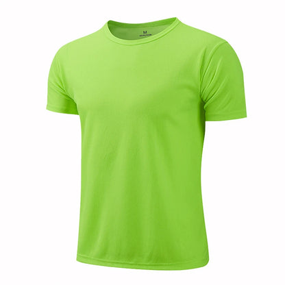 Quick-drying Round Neck Sport T-shirt Gym Jerseys Fitness Shirt Trainer Running T-shirt  for Men,  Breathable Sportswear