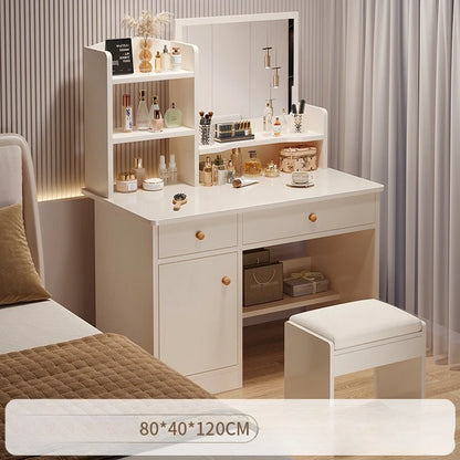 Makeup table bedroom with mirror storage integrated, for small apartment or space,  simple multi-functional,  Internet dresser