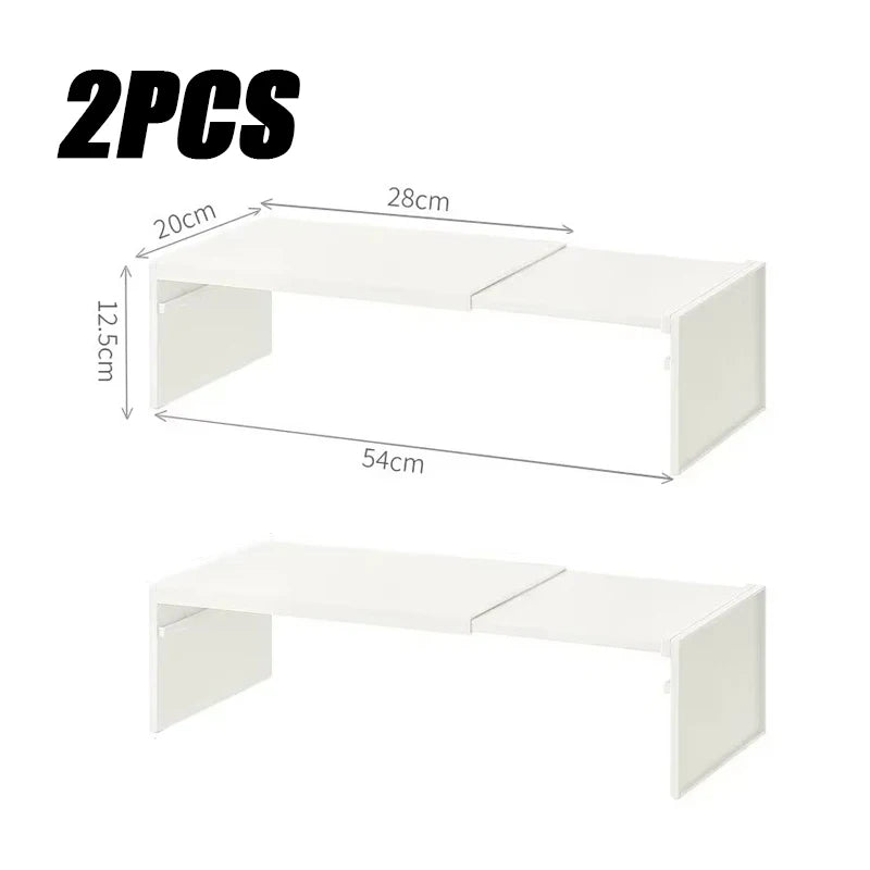 Kitchen Cupboard Organizer  with Retractable Cabinet Shelf .  For Seasoning , Bottles, Spice Rack, Dishes and Kitchen Accessories Storage Rack
