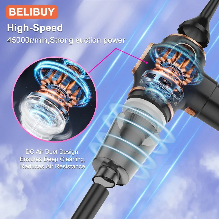 Wireless Vacuum Cleaner Dual Use for Home and Car High Power Home Appliance With display Screen Carpet Sofa Car Cleaner