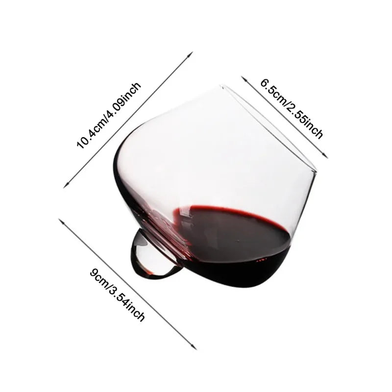 1Pc Irregular Whiskey Wine Glass Rotating High Belly Beer Whiskey Brandy Cocktail Drinking Wine Cup Tumbler Down Bar Glass