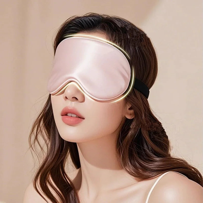 Double-Sided,  Silk,  Sleeping Eyeshade  for Light Blocking,  Breathable Travel,  Sleep Eye Mask  Shields,  Protective Safety Goggle Eye Wear.  Apricot and Light Coffee are the  least available, then golden, white, gray, foll