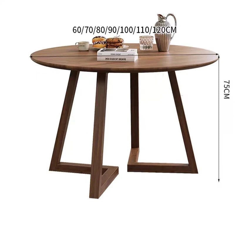 High-End Minimalist Solid Wood round Dining Table.  Compact Home Use Ideal for Apartments Home Furniture