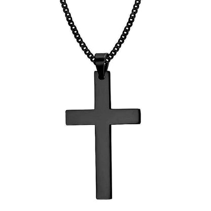 Fashion Stainless Steel Cross Pendant Necklace For Women /Men Link Chain Charm Necklace.  Boys /Girls Jewelry Gift.    Bllck is gone but silver and gold are available.