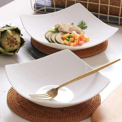 2/4/6/8pcs, white salad bowl, reusable, suitable for family gatherings, hotels, outdoor RVs, outdoor- picnics, parties.