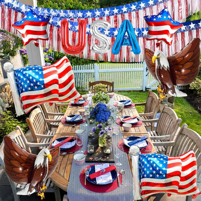 American Flag Balloons Set,  Patriotic Days Foil Balloons For USA Theme Party Decoration, Patriotic Balloons