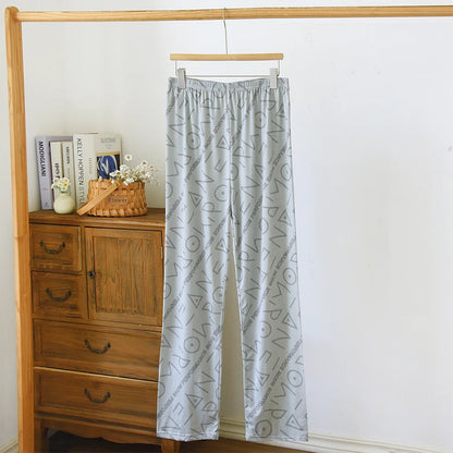Men's Stylish Summer Pajama Pants, Thin, Loose, Breathable,  Air-Conditioned Pants with Elastic Waist