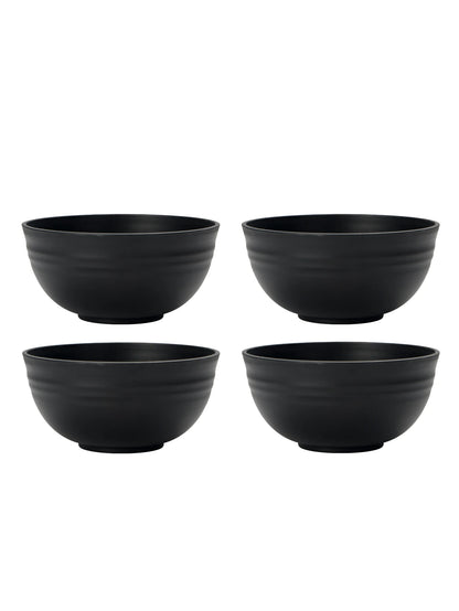 4/6/8pcs  Black grain bowl,  Reusable household plastic dinner bowl. Can hold food,  dessert,  grain,  great outdoor bowl