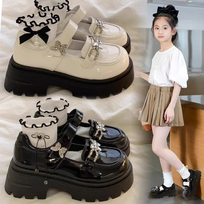 Childrens Leather Shoes for Girls,  Fashion Princess Soft Bottom,  Comfortable Casual Anti-slippery Versatile Shoes