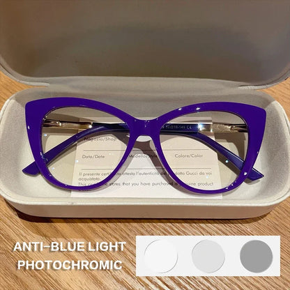TR90 New Fashion Cat Eye Anti-Blue Ray Reading Glasses,  Photochromic Myopia,   Customization Prescription, Optical Eyewear.  SO MANY Choices