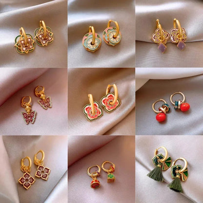 Modern Boho Jewelry Elegant Color Flower Drop Earrings For Women.  MOTHERS DAY Gift  and everday wearable