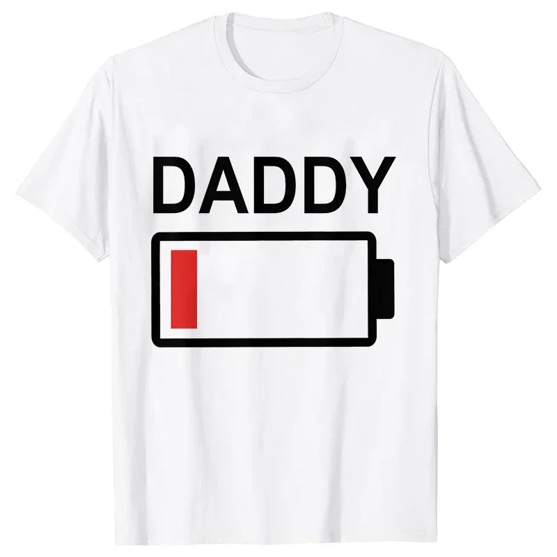Battery Print T-Shirt Daddy,  Mommy,  Daughter,  Son,  Baby, Matching Family Clothes, Dad Mom and Me,  Kids , Baby Classic Tees