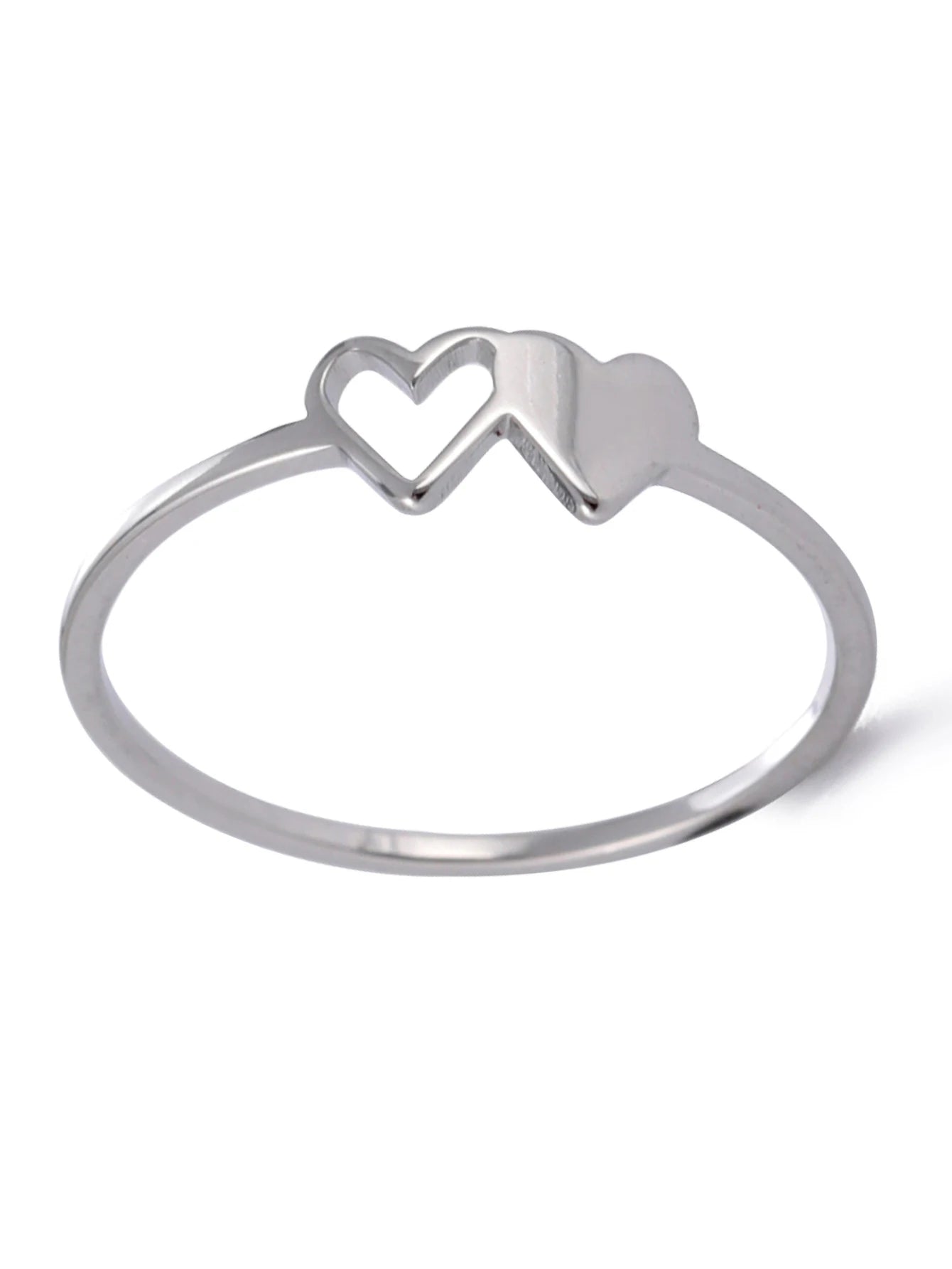 Initial Letter Ring for Women.  Stainless Steel A-Z Alphabet Double Heart Rings for Fashion Wedding  gift, Valentine's Day