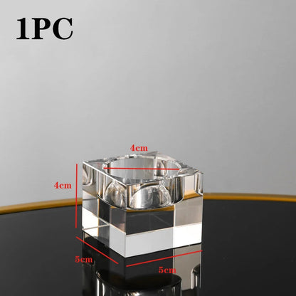 Crystal Glass Candle Holder for   Creative Dining, Home Wedding,   Table Decorations, Party, Desktop, Modern Romantic Candle