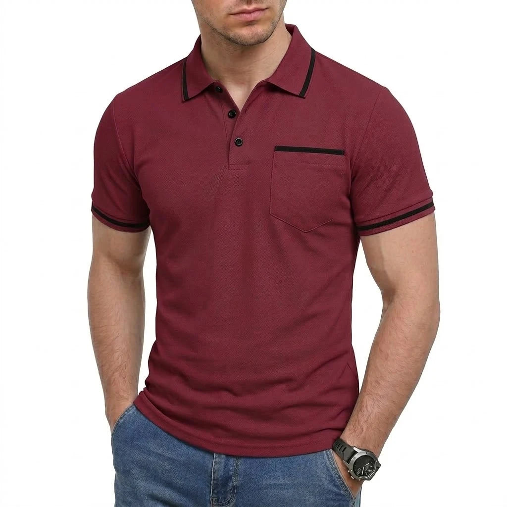 Summer Mens Short Sleeve T-Shirts WITH  Pocket.   Lightweight Casual Polo Shirt for Men, Loose Trendy Button Down Shirts for Men