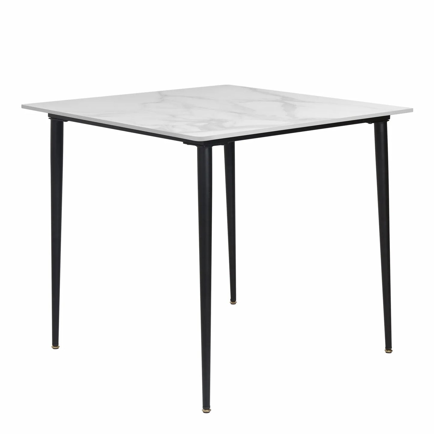Mid-Century Slate Kitchen Dining Table with Sintered Stone Top and Metal Legs, Kitchen,  Dining Room