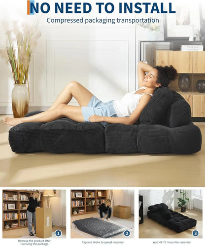 3-in-1,  34" Folding Sofa Bed with Pillow.  Boneless Matress with Back Support  and Comfy Portable Convertible Sleeper Chair.