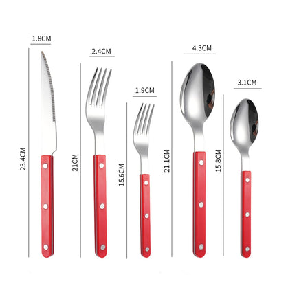 Fashion New Colorful Handle 304 Cutlery Set 18/10 Stainless Steel Creativity Gift Flatware Knife Fork Spoon Drop Ship