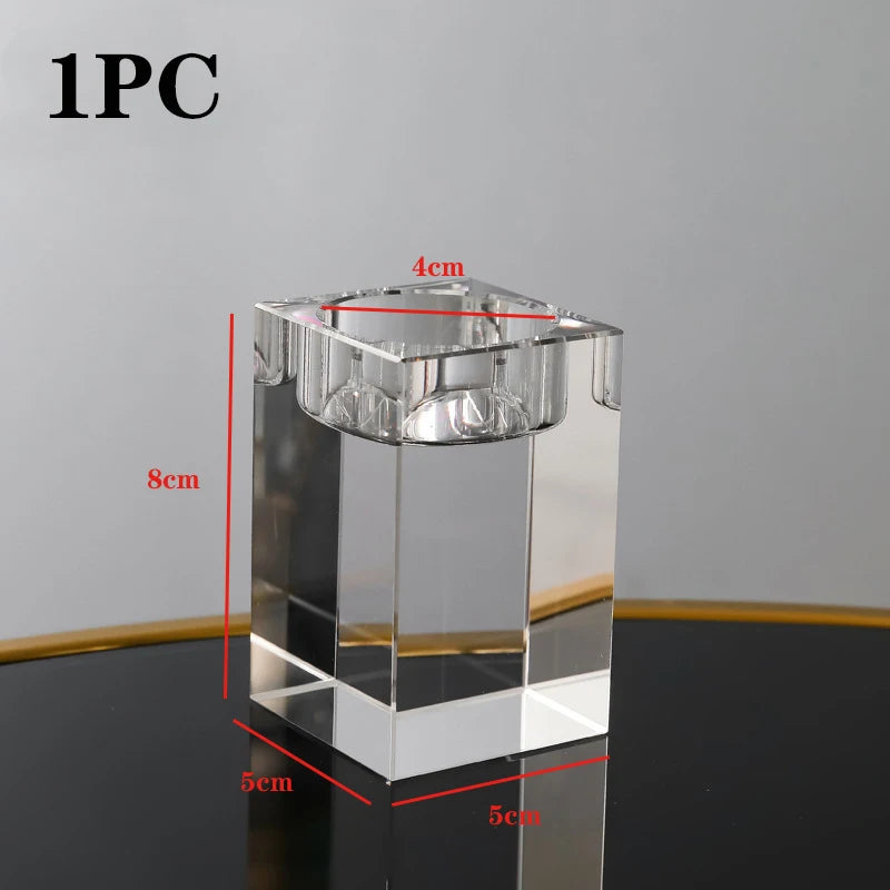 Crystal Glass Candle Holder for   Creative Dining, Home Wedding,   Table Decorations, Party, Desktop, Modern Romantic Candle