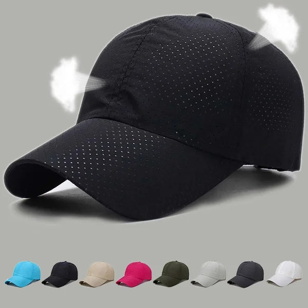 New Summer Men /Womens Snapback Quick Dry Mesh Baseball Cap /Hat .   Adjustable outdoor hat.  BLACK, WHITE,  LT GRAY Then Dk. GRAY.   Red is gone and the 4 that  are  left are from Most to Least