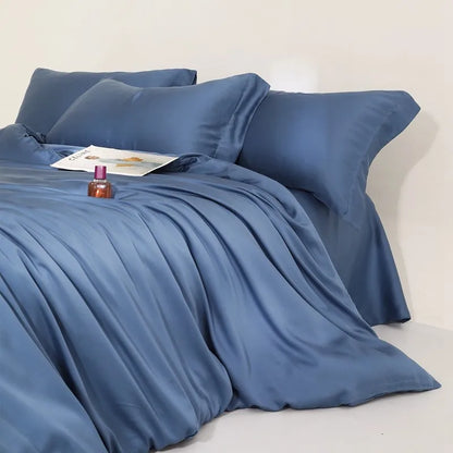100%Lyocell Derived from Eucalyptus.  Solid Color  Bedding set Duvet cover and  Bed Sheet  with 2 Pillowcases.  Soft , Cooling , Twin /Double /Queen