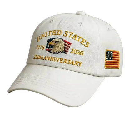 250th Anniversary Hat, USA Patriotic Baseball Caps,  Eagle Embroidered Baseball Hats for Men /Women Cap