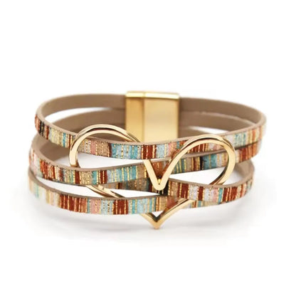 Leather Bracelets For Women, Fashion Bracelets & Bangles , Elegant Multilayer Wide Wrap Bracelet. Jewelry Gift.  All Colors Available except Lt. GRAY and AQUA