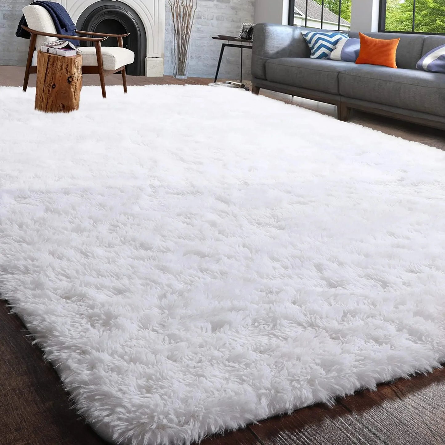 Fluffy Rugs for Bedroom Fuzzy Area Rugs for Living Room, and Soft Kids Carpet .  Non Slip Rugs for Hardwood Floors