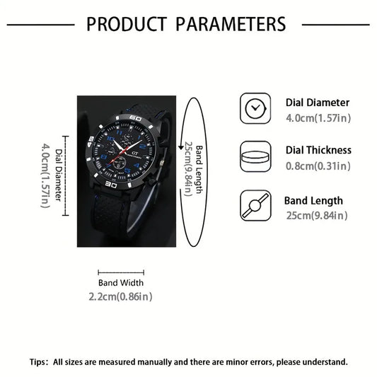 5 pieces of men's quartz watch set, perfect as a FATHERS DAY gift, OR ANY OTHER GIFT for another occasion