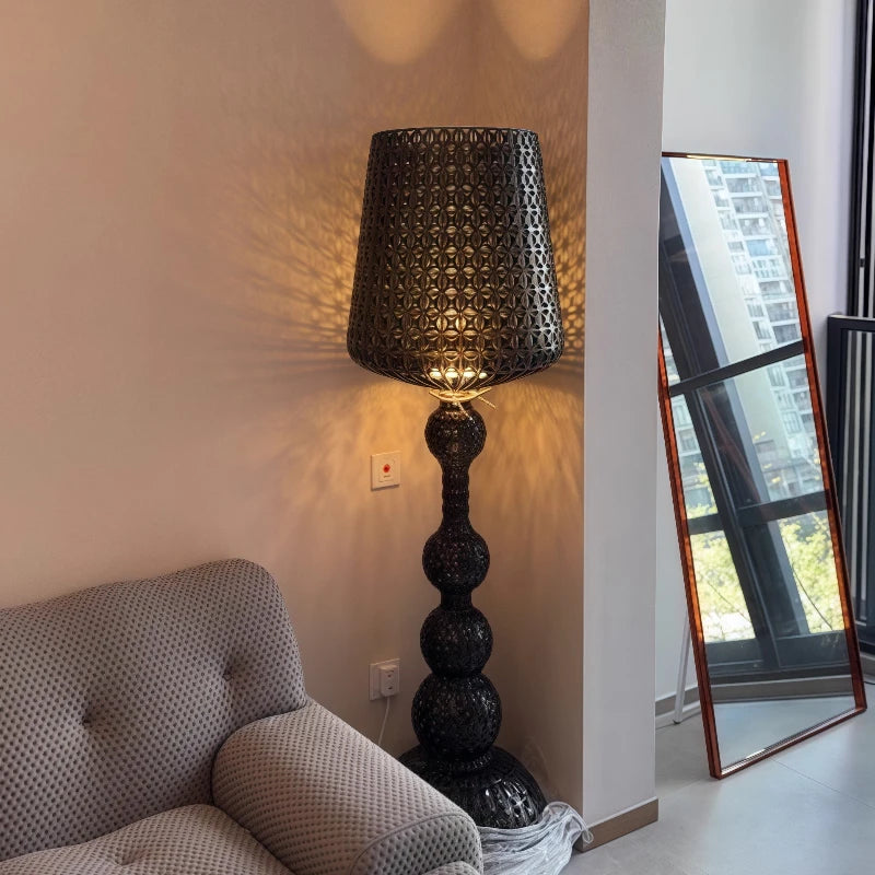 Italian hollow floor lamp acrylic retro atmosphere, wine glass lamp suitable for bedroom sofa