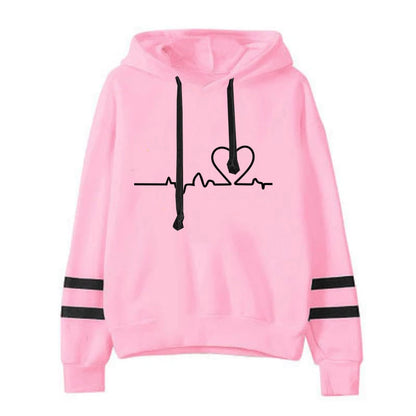 Womens Casual Tracksuit.  Versatile Sweatshirt with Hoodie  Black Sweatpants with High Quality Print.