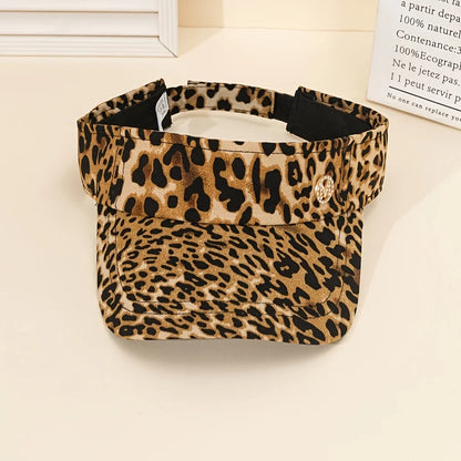 Women's Summer Adjustable Hollow Top Baseball Cap in s  Leopard Prints, Sun Visor,  Breathable,  UV Protection