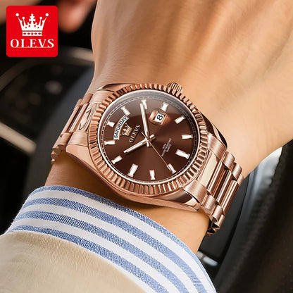 Men's Watch,  Top Brand Luxury Wrist Watch For Men , Fashion Rose Gold,  Stainless Steel,  Waterproof Watch, Day /Date /Quartz Clock.  Good availabilty!!!
