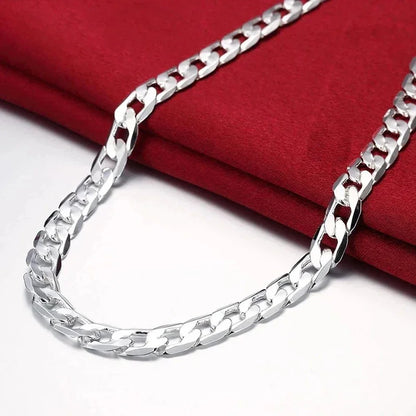 925 Sterling Silver Necklace For Men's  or WOMEN 16/18/20/22/24 Inches Classic 6MM Chain Luxury Jewelry . Perfect for MOTHERS DAY and/Or FATHERS DAY