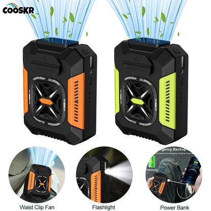 Portable Waist Clip Fan 5000mAh USB Rechargeable Fan Powerful Air Cooler Outdoor Camping Waist Fan with Power Bank LED Light.  Yellow/greenish has the most and orange about half.  Better chances with the yellow/ish