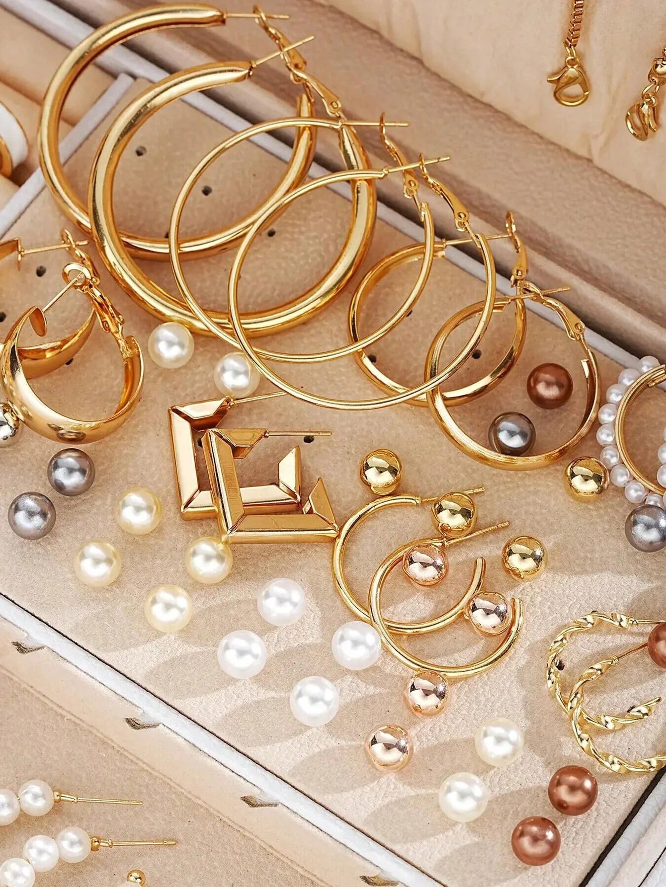 86pcs/Set Elegant Pearl Earrings,  Multi-Layered Necklaces,  Studs,  Rings,  4-In-1 Jewelry Set For Women Daily Wear Gift (No Box)