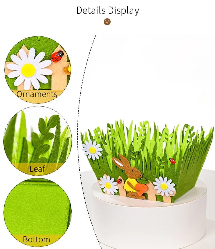 2025 Non-woven Fabric Easter Basket,  Kids Color Eggs Bucket, Welcome Spring Insect Butterfly Party, Happy Easter