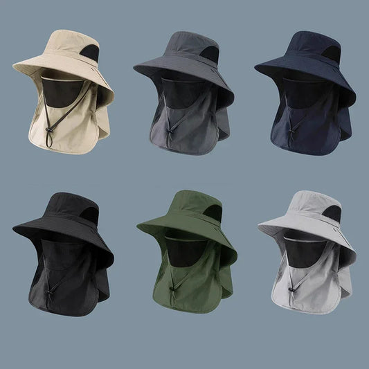 Summer Sun Hats, UV Protection for  Outdoor Hunting,  Fishing Cap For Men /Women Hiking, Camping,  Visor Bucket Hat Neck Flap, Fisherman Hat