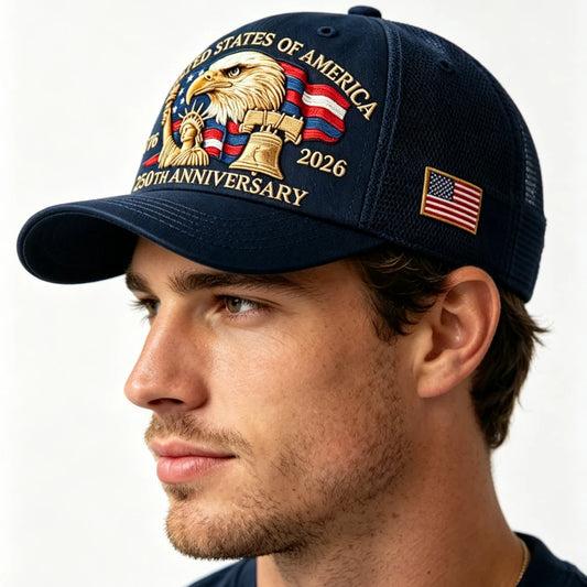 Americas  250th Anniversary Eagle Print Baseball Cap,  Unisex and  Adjustable Mesh Cap.  Summer Outdoor Sun Shade Breathable Baseball Caps