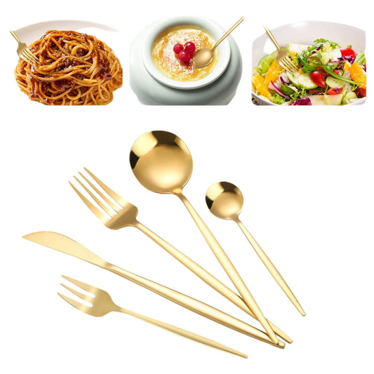 5/30/90pcs Stainless steel cutlery set Portuguese style cutlery for multiple people, dishwasher safe.