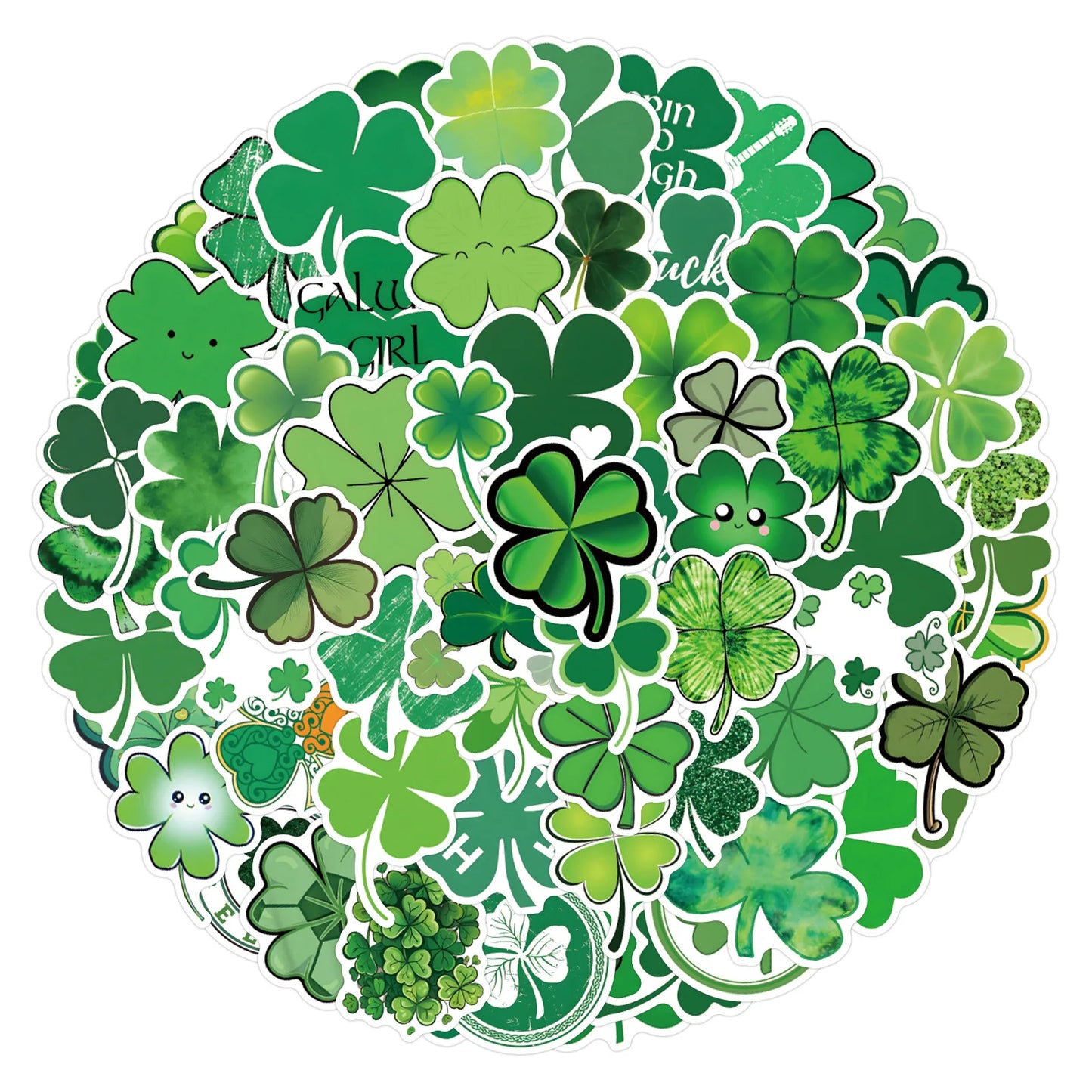 10/30/50/110PCS St Patrick Cartoon Stickers Festival Celebration Decals Clover Graffiti Green Stickers: Laptops, Phone, Guitar, Fridge
