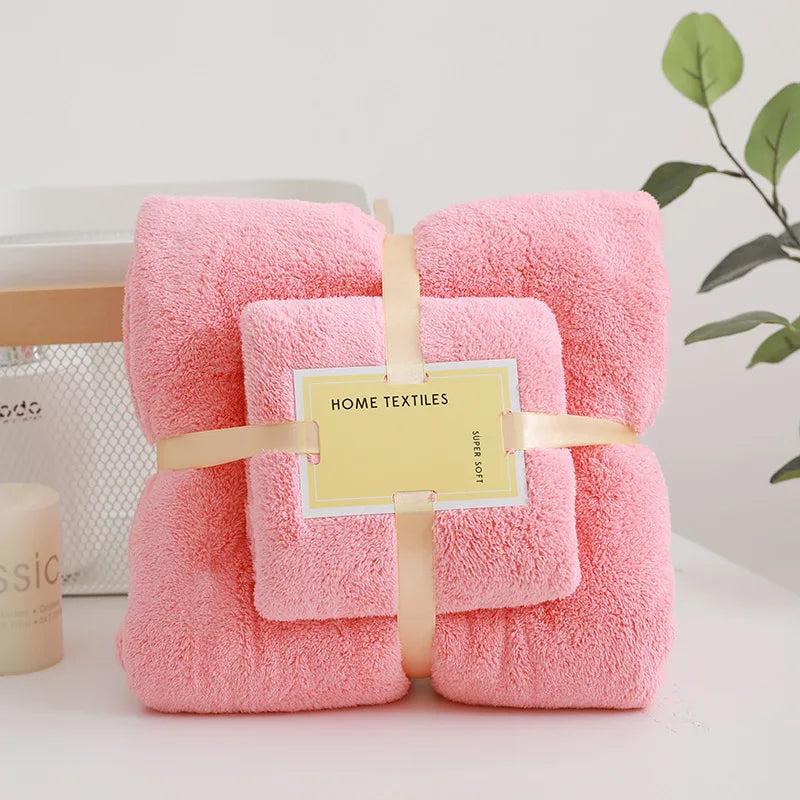2PC Bath Towels Set,  Super Soft Highly Absorbent, Quick-drying  Velvet Bath Towels for Adults Hotel & Spa Use